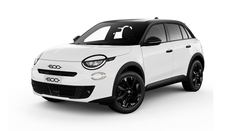 Foto eines weißen FIAT 600 1.2 Turbo "STREET" mit schwarzem Dach