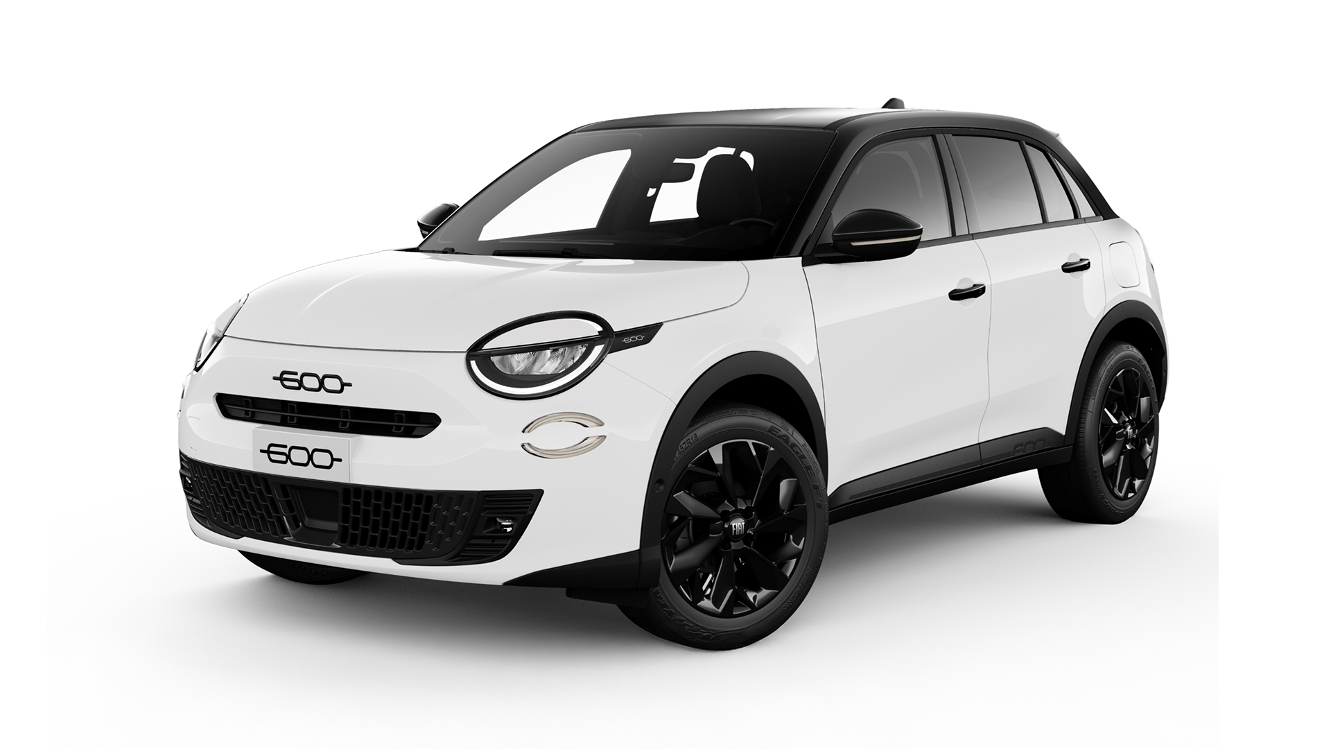 Foto eines weißen FIAT 1.2 turbo mit schwarzem Dach